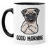 Kaffee-Tasse Good Morning böser Mops Mittelfinger Büro-Tasse Teetasse Keramiktasse MoonWorks®preview