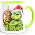 Kaffee-Tasse Grinch Weihnachtstasse Mann Frau Paar mit Namen personalisierbar Geschenk lustig Weihnachtsmuffel MoonWorks®preview