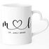 Kaffee-Tasse Herzhenkel Hochzeit personalisiert mit Initialen Anfangsbuchstaben und Herz Datum Hochzeitsgeschenk SpecialMe®preview
