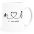 Kaffee-Tasse Hochzeit personalisiert mit Initialen Anfangsbuchstaben und Herz Datum Hochzeitsgeschenk SpecialMe®preview