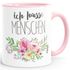 Kaffee-Tasse Ich hasse Menschen Tassen Blumen Blumenranke Bordüre Blüten blumig lustige Büro-Tasse MoonWorks®preview