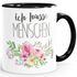 Kaffee-Tasse Ich hasse Menschen Tassen Blumen Blumenranke Bordüre Blüten blumig lustige Büro-Tasse MoonWorks®preview