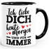 Kaffee-Tasse Ich liebe dich heute morgen und für immer Geschenk Valentinstag Jahrestag Herz Moonworks®preview