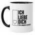Kaffee-Tasse ich Liebe ich Dich für immer Schatz Innen Farbe Autiga®preview