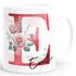 Kaffee-Tasse Initiale Monogramm personalisiert mit Namen Blumen Blüten Rosen persönliche Geschenke Frauen SpecialMe®preview