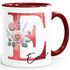 Kaffee-Tasse Initiale Monogramm personalisiert mit Namen Blumen Blüten Rosen persönliche Geschenke Frauen SpecialMe®preview