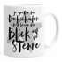 Moonworks Emaille Tasse Mit Spruch 'Je Größer Der Dachschaden, Desto Besser Der Blick Auf Die Sterne' – 300 Ml, Weiß-schwarz