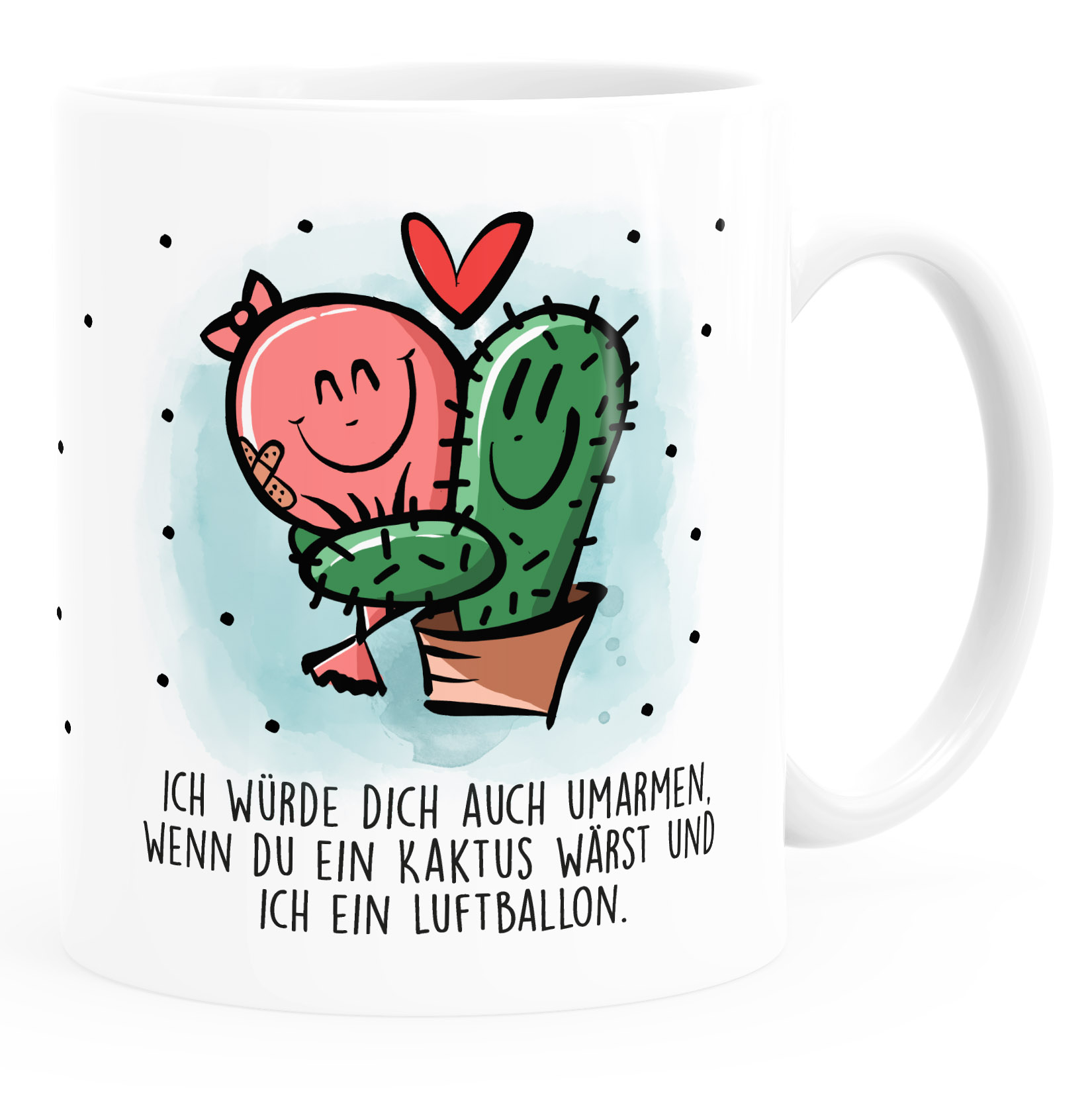 Kaffee-Tasse Kaktus Luftballon Liebe Lustig Geschenk Valentinstag Jahrestag  | eBay.de