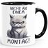 Kaffee-Tasse Katze mit Anti Motivation Spruch Morgen Montag Mimimi Bürotasse Geschenk Kollegen MoonWorks®preview