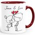 Kaffee-Tasse Liebe Herz personalisiert mit Namen Geschenk Jahrestag Valentinstag Paare Mann Frau SpecialMe®preview