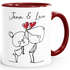 Kaffee-Tasse Liebe Herz personalisiert mit Namen Geschenk Jahrestag Valentinstag Paare Mann Frau SpecialMe®preview