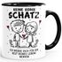 Kaffee-Tasse Liebe Lustig Keine Sorge Schatz Strichmännchen Paar Geschenk Mann Frau Valentinstag SpecialMe®preview