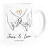Kaffee-Tasse Liebe personalisiert mit Name und Datum Hände Paar Herz Liebes-Geschenk Freundin Mann SpecialMe®preview