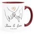 Kaffee-Tasse Liebe personalisiert mit Name und Datum Hände Paar Herz Liebes-Geschenk Freundin Mann SpecialMe®preview