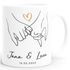 Kaffee-Tasse Liebe personalisiert mit Name und Datum Hände Paar Herz Liebes-Geschenk Freundin Mann SpecialMe®preview