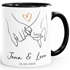 Kaffee-Tasse Liebe personalisiert mit Name und Datum Hände Paar Herz Liebes-Geschenk Freundin Mann SpecialMe®preview