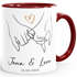 Kaffee-Tasse Liebe personalisiert mit Name und Datum Hände Paar Herz Liebes-Geschenk Freundin Mann SpecialMe®preview