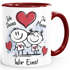 Kaffee-Tasse Liebe verliebte Strichmännchem Spruch Ich Deins Du Meins Herz Geschenk Valentinstag Jahrestag SpecialMe®preview