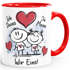 Kaffee-Tasse Liebe verliebte Strichmännchem Spruch Ich Deins Du Meins Herz Geschenk Valentinstag Jahrestag SpecialMe®preview