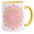 Kaffee-Tasse Mandala Ethno Boho Kaffeetasse Teetasse Keramiktasse mit Innenfarbe Autiga®preview