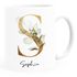 Kaffee-Tasse mit Buchstabe Initiale Monogramm individuell mit Namen personalisert Eukalyptus persönliche Geschenke SpecialMe®preview