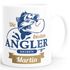 Kaffee-Tasse mit Namen Geschenk Angeln Spruch Die besten Angler heißen Wunschname personalisierte Geschenke SpecialMe®preview