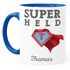 Kaffee-Tasse mit Namen Initiale personalisierbar Aufdruck Superheld/Superheldin persönliches individuelles Geschenk Moonworks®preview