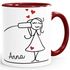 Kaffee-Tasse mit Namen Liebes-Paar Strichmännchen Motiv personalisierbar Liebesgeschenke Valentinstag Weihnachten (1 Tasse) SpecialMe®preview