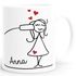 Kaffee-Tasse mit Namen Liebes-Paar Strichmännchen Motiv personalisierbar Liebesgeschenke Valentinstag Weihnachten (1 Tasse) SpecialMe®preview