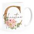 Kaffee-Tasse mit Namen personalisiert Anfangsbuchstabe Initiale Monogram Blumen persönliche Geschenke SpecialMe®preview