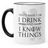 Kaffee-Tasse mit Spruch That's what i do i drink and i know things Geschenkidee für Serienfans Bürotasse MoonWorks®preview