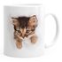 Kaffee-Tasse mit süßem Katzen-Aufdruck Katzen Baby schaut aus der Tasse MoonWorks®preview