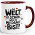 Kaffee-Tasse Motiv Spruch Die Welt ist schön | beidseitig bedruckt | Geschenk für beste Freundin Kollegin SpecialMe®preview