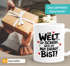Kaffee-Tasse Motiv Spruch Die Welt ist schön | beidseitig bedruckt | Geschenk für beste Freundin Kollegin SpecialMe®preview