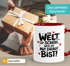 Kaffee-Tasse Motiv Spruch Die Welt ist schön | beidseitig bedruckt | Geschenk für beste Freundin Kollegin SpecialMe®preview