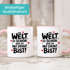 Kaffee-Tasse Motiv Spruch Die Welt ist schön | beidseitig bedruckt | Geschenk für beste Freundin Kollegin SpecialMe®preview