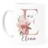 Kaffee-Tasse Name Initiale Blumen Eukalyptus Floral Monogramm personalisierte Geschenke SpecialMe®preview
