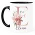 Kaffee-Tasse Name Initiale Blumen Eukalyptus Floral Monogramm personalisierte Geschenke SpecialMe®preview