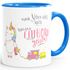 Kaffee-Tasse Nur Verrückte hier komm Einhorn wir gehen Einhorn-Tasse mit Innenfarbe MoonWorks®preview