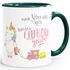 Kaffee-Tasse Nur Verrückte hier komm Einhorn wir gehen Einhorn-Tasse mit Innenfarbe MoonWorks®preview