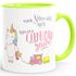 Kaffee-Tasse Nur Verrückte hier komm Einhorn wir gehen Einhorn-Tasse mit Innenfarbe MoonWorks®preview