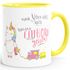Kaffee-Tasse Nur Verrückte hier komm Einhorn wir gehen Einhorn-Tasse mit Innenfarbe MoonWorks®preview
