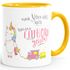 Kaffee-Tasse Nur Verrückte hier komm Einhorn wir gehen Einhorn-Tasse mit Innenfarbe MoonWorks®preview