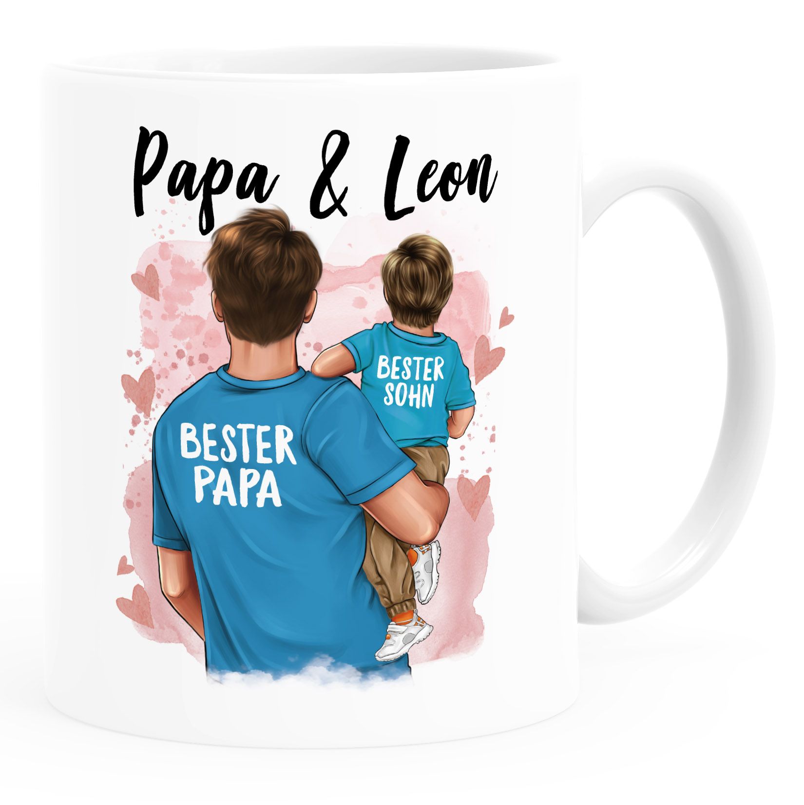 Kaffee-Tasse Papa mit Namen Vater Sohn Tochter personalisierte Geschenke für Papa zum Vatertag Geburtstag SpecialMe®