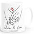 Kaffee-Tasse personalisiert mit Namen und Datum Motiv Hände Herz Geschenk Partner Mann Frau Liebe SpecialMe®preview