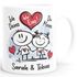 Kaffee-Tasse personalisiert verliebte Strichmännchem Spruch Ich Deins Du Meins Wunschnamen Geschenk Liebe SpecialMe®preview