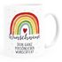 Kaffee-Tasse Regenbogen personalisiert mit Name und Wunschtext dein eigener Text personalisierbare Geschenke SpecialMe®preview