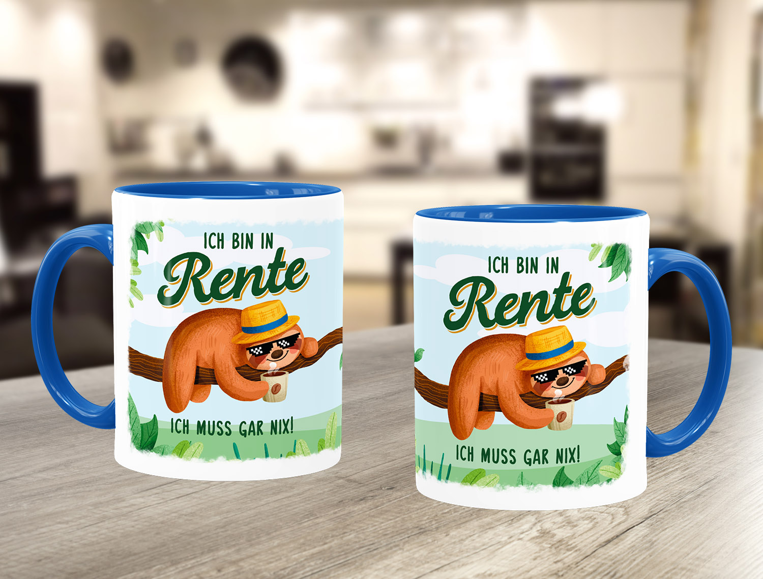 Lustige Spruch-Tasse „ICH MUSS GAR NIX“ – Schwarze Keramiktasse, 300 Ml, Beidseitig Bedruckt