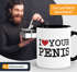 Kaffee-Tasse Spruch I love my Penis/Pimmel Boobs I love your Boobs/Penis Bürotasse lustige ironische Kaffeebecher MoonWorks®preview