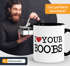 Kaffee-Tasse Spruch I love my Penis/Pimmel Boobs I love your Boobs/Penis Bürotasse lustige ironische Kaffeebecher MoonWorks®preview